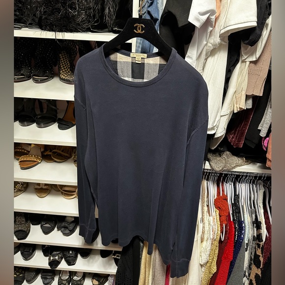 Package of 2 Mens Burberry Brit Crew Neck long sleeve 1 primarily Navy 1 Grey. - Picture 2 of 6